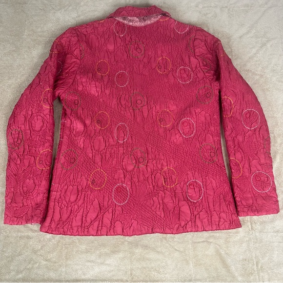 VTG DB Sport Crinkle Shacket Blazer Wms L Glitter Buttons‎ Satin Lined Geometric - Picture 6 of 10